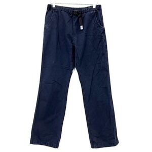 Gramicci Pants Mens M x 31 Belted Straight Leg 100% Cotton Navy Blue Outdoor